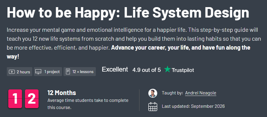 Bilder · ZeroToMastery – Wie man glücklich ist: Life System Design 2026-9