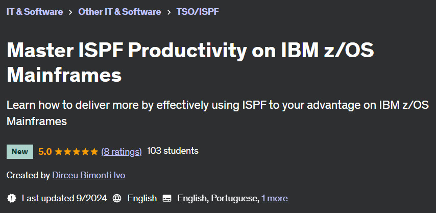 Pictures · Udemy — Master ISPF Productivity on IBM z/OS Mainframes 2024-9