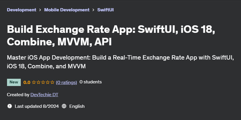 Pictures · Udemy — Build Exchange Rate App: SwiftUI, iOS 18, Combine, MVVM, API 2024-8