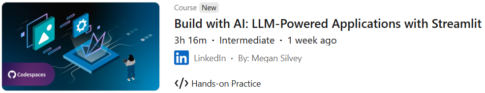 Pictures · LinkedIn — Build with AI: LLM-Powered Applications with Streamlit 2025-9
