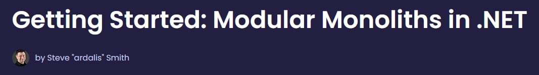 Pictures · Dometrain – Getting Started: Modular Monoliths in .NET 2024-6