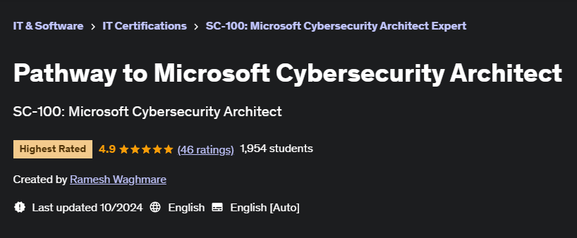 Pictures · Udemy — Pathway to Microsoft Cybersecurity Architect 2024-10
