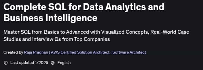 Pictures · Udemy — Complete SQL for Data Analytics and Business Intelligence 2025-1
