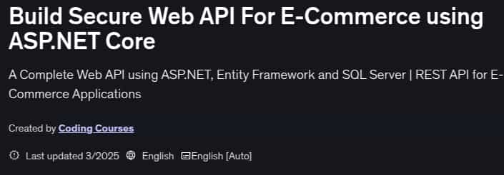 Pictures · Udemy — Build Secure Web API For E-Commerce using ASP.NET Core 2025-3