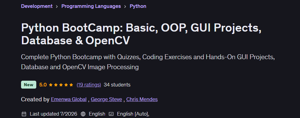 الصور · Python BootCamp: أساسية، OOP، مشاريع GUI، قاعدة بيانات و OpenCV 2026-7