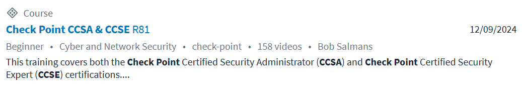 画像 · CBTNuggets - チェックポイント CCSA & CCSE (R81) オンライントレーニング 2024-12