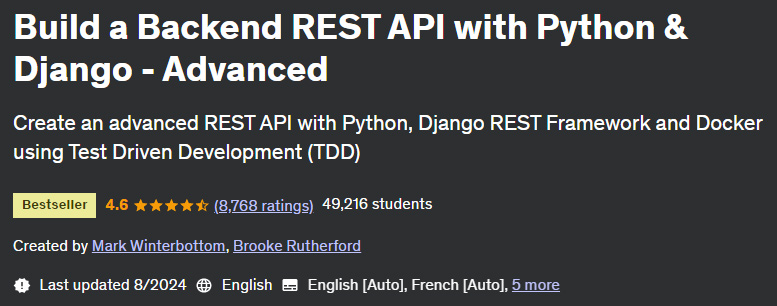 Pictures · Udemy — Build a Backend REST API with Python & Django – Advanced 2024-8/2025-4
