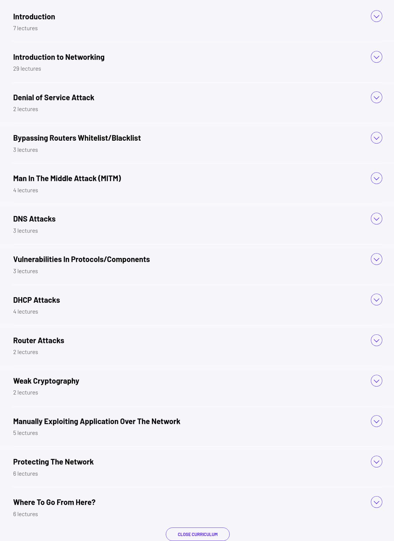 Course topics · ZeroToMastery — Advanced Ethical Hacking Bootcamp: Network Hacking & Security 2025-4