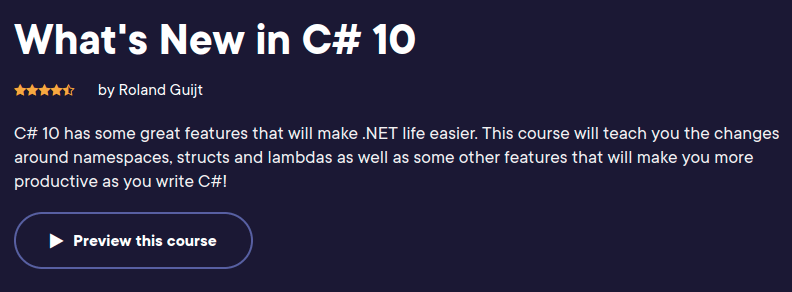 Pictures · Pluralsight — What’s New in C# 10 2022-3