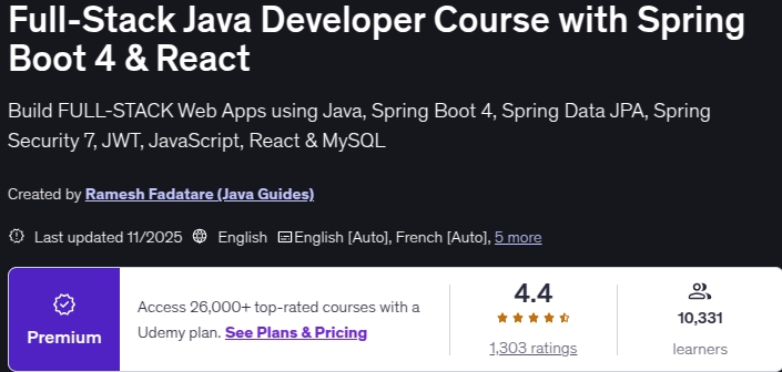 Imágenes · Curso de desarrollador Java Full-Stack con Spring Boot 4 & React 2025-11