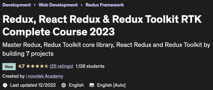 Pictures · Udemy — Redux, React Redux & Redux Toolkit RTK Course 2022-12