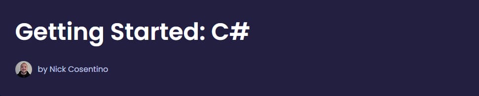Pictures · Dometrain — Getting Started: C# 2024-6