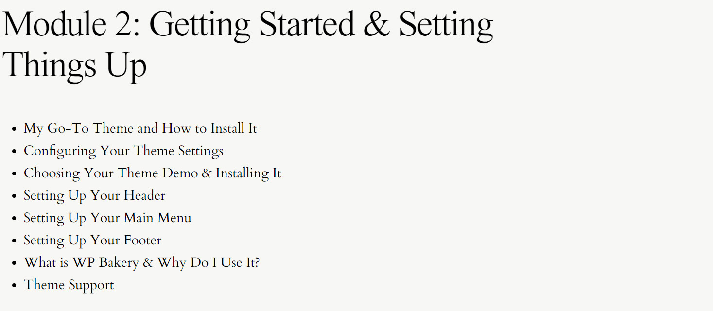 Course topics · Brand and Bloom Designs — Winning at WordPress 2024-9