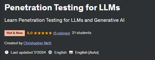 Pictures · Udemy — Penetration Testing for LLMs 2024-7