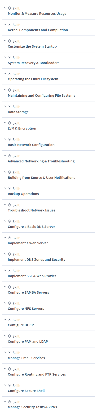 Course topics · CBTNuggets — Linux Professional Institute LPIC-2 – 201-450 – 202-450 – LPI Certification Training 2022-9