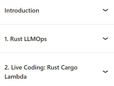 Course topics · LinkedIn — Rust LLMOps 2024-7