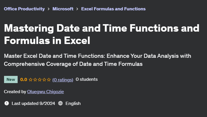 Pictures · Udemy — Mastering Date and Time Functions and Formulas in Excel 2024-9