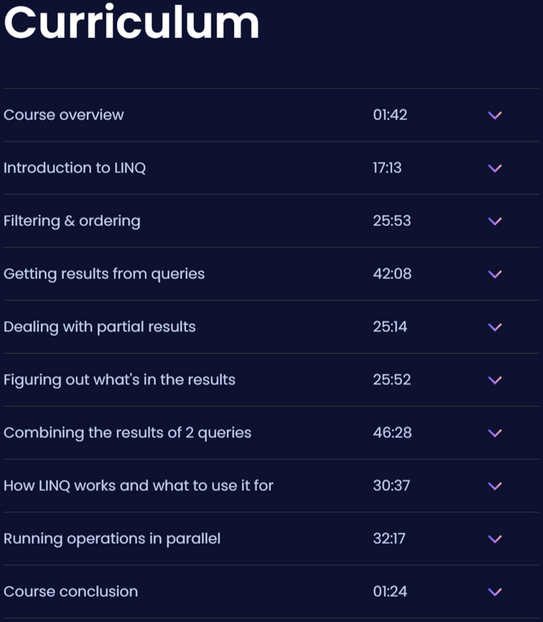Course topics · Dometrain — From Zero to Hero: LINQ in .NET 2024-6