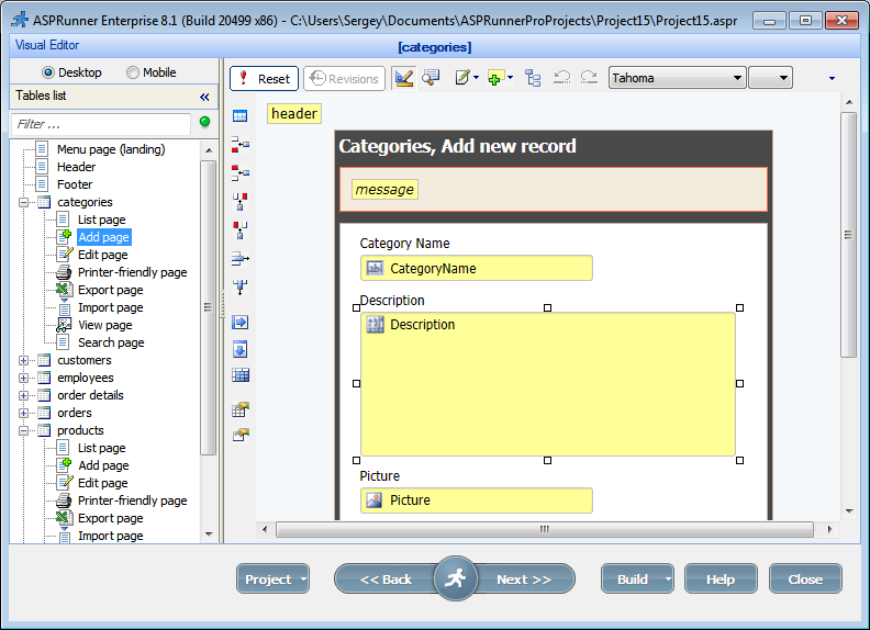 Pictures · ASPRunner.NET Enterprise 11.1.43785