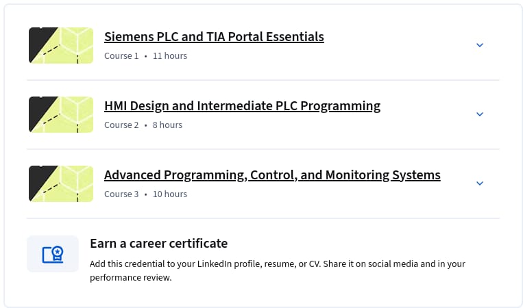 Temas del curso · Aprende PLC y HMI desde la especialización Scratch (Basic) 2026-9