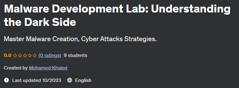 Pictures · Udemy — Malware Development Lab: Understanding the Dark Side 2023-10