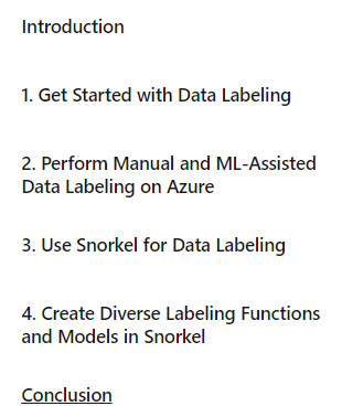 Course topics · LinkedIn — Data Labeling for Machine Learning 2023-10
