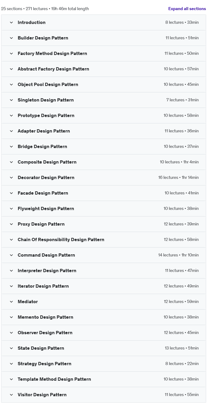 Course topics · Design Pattern in Python with 100+ Real World Code Examples 2023-9