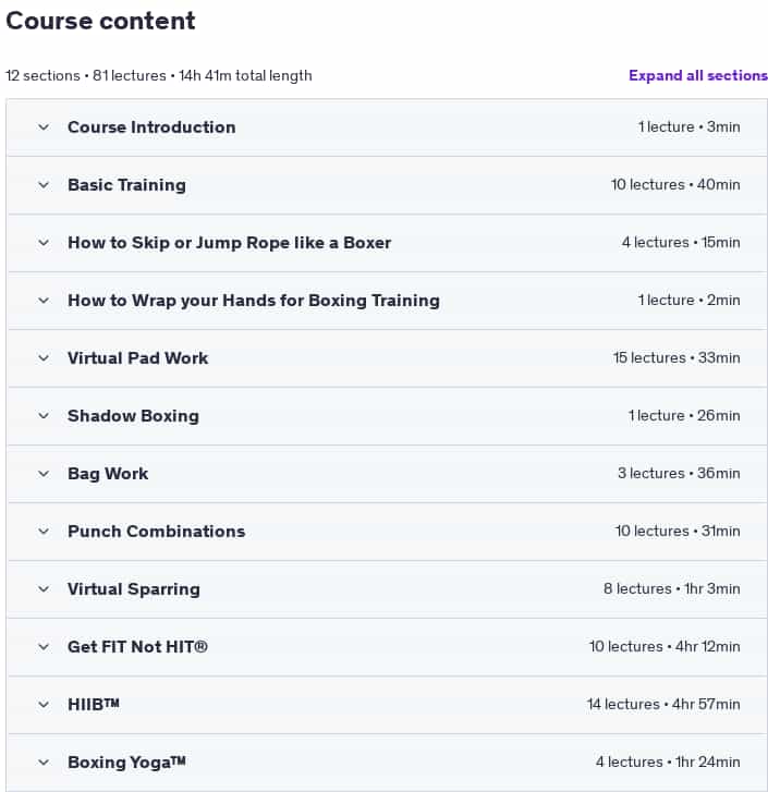Course topics · Udemy — The Complete Boxing Fitness & Skills Certificate Course 2025-4
