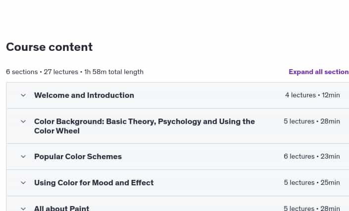 Course topics · Udemy — How to Use Color Like a Pro 2024-8
