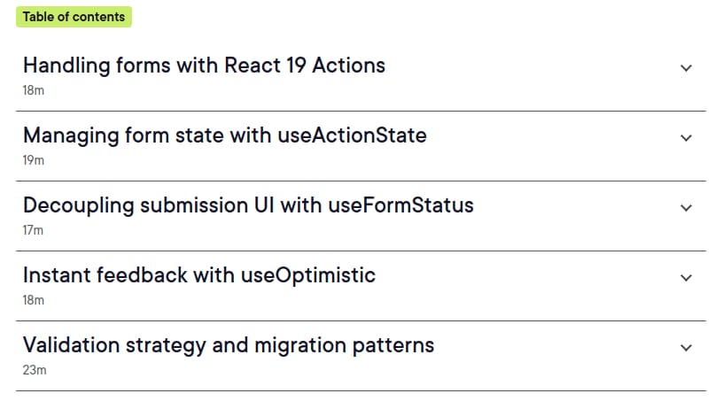 コースのトピック · 現代の形で React 19 2026-9