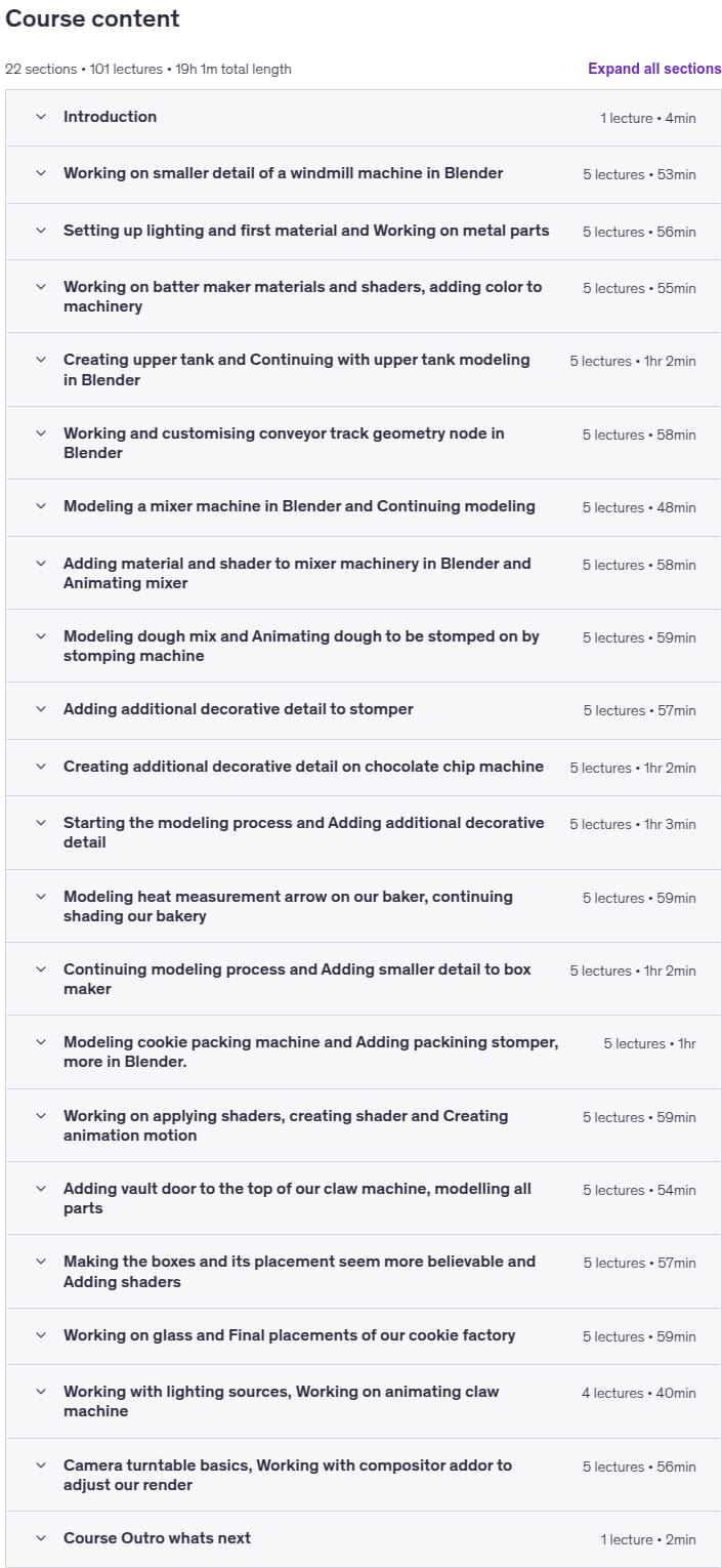 Course topics · Blender Beginners Masterclass: The Cookie Factory 2025-4