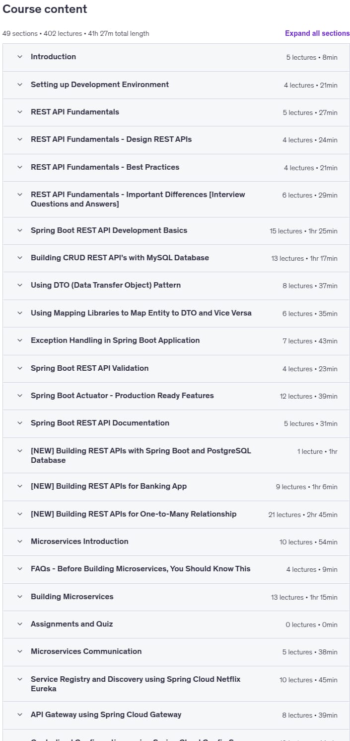 کورس کے موضوعات · [NEW] Spring Boot & Spring Cloud کے ساتھ مائیکروسافٹ کی تعمیر 2025-12