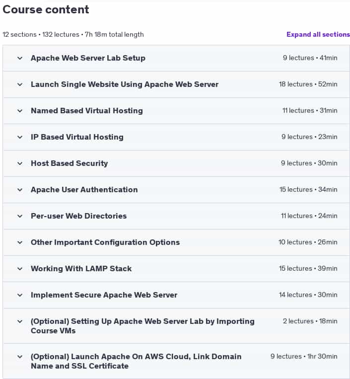 Course topics · Apache Web Server 2024-3