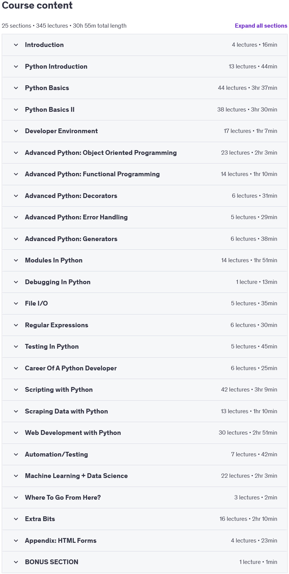 Temas del curso · Título de la novela - Complete Python El desarrollador en 20250 para el maestro 2025-4