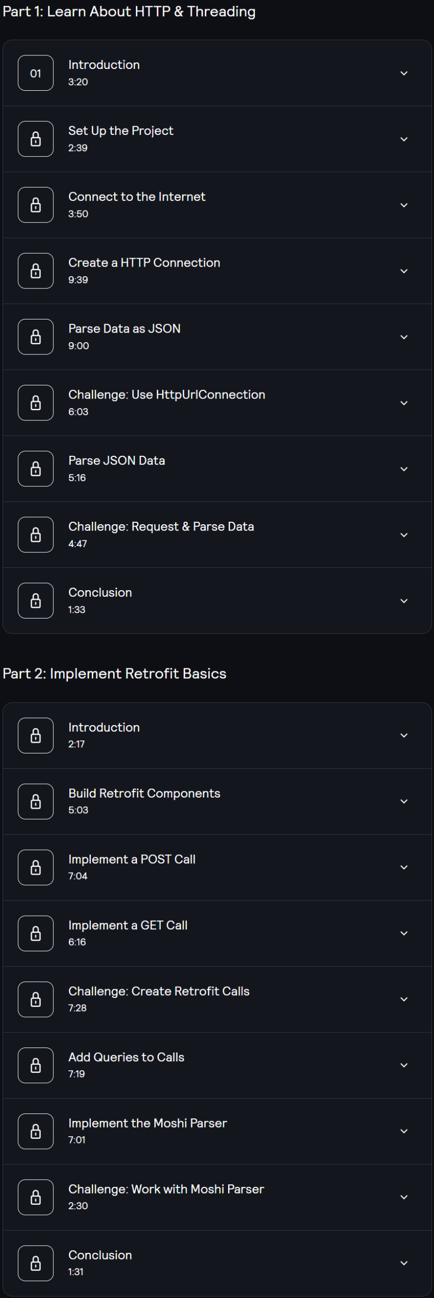 Course topics · Kodeco — Android Networking: Fundamentals 2022-6