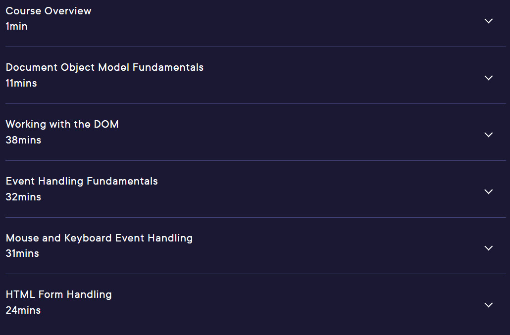 Course topics · JavaScript in the Browser 2023-9