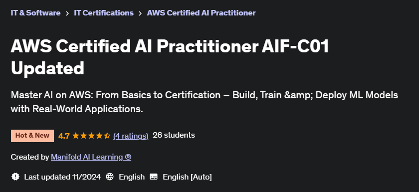 Pictures · Udemy — AWS Certified AI Practitioner AIF-C01 Updated 2024-10