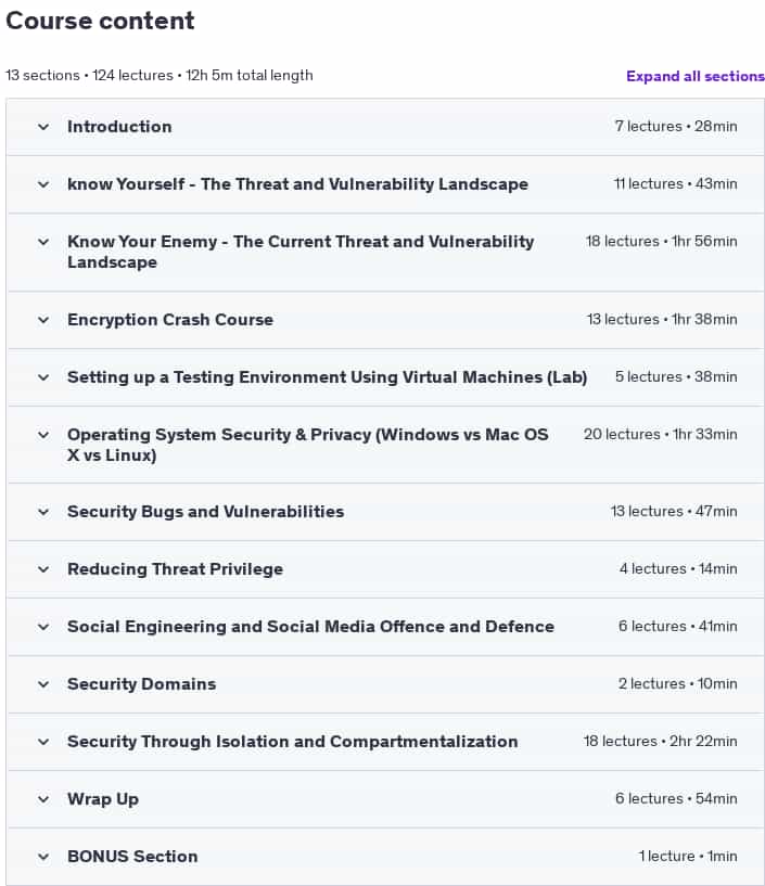 Course topics · Udemy — The Complete Cyber Security Course : Hackers Exposed! 2024-3