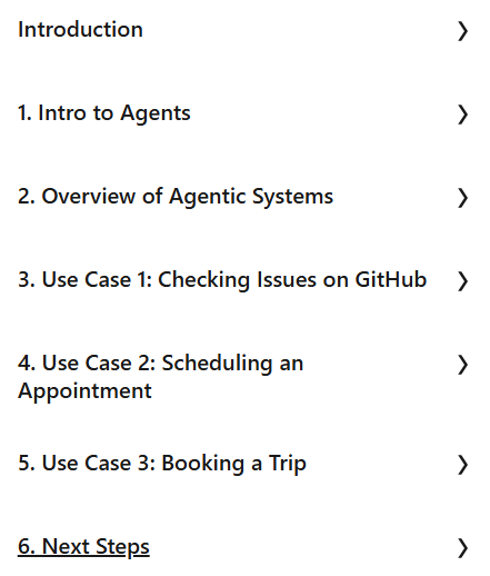 Course topics · LinkedIn — Hands-On AI: Implementing Agentic Systems 2025-7