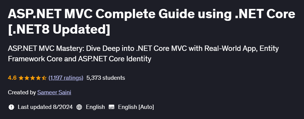 Pictures · Udemy — ASP.NET MVC Complete Guide using .NET Core [.NET8 Updated] 2024-8