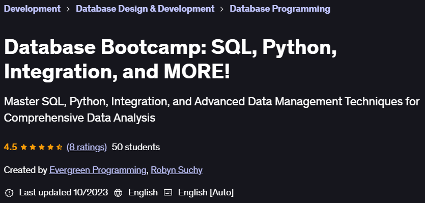 Pictures · Udemy — Database Bootcamp: SQL, Python, Integration, and MORE! 2023-9