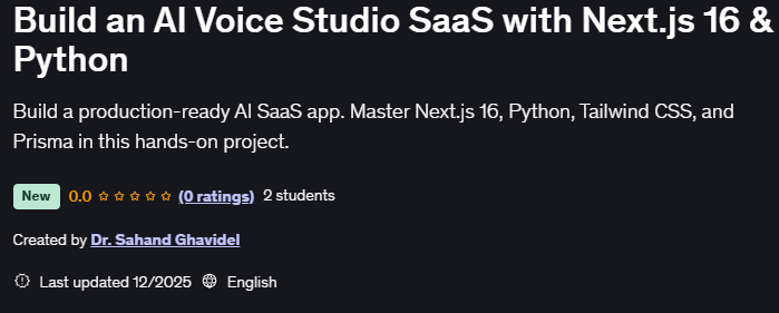 이미지 · 건설 한 AI 음성 스튜디오 SaaS Next.js 16 & Python 2025-12