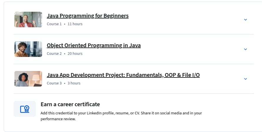 Temas del curso · Especialización de los Fundamentos de Programación Java 2025-12