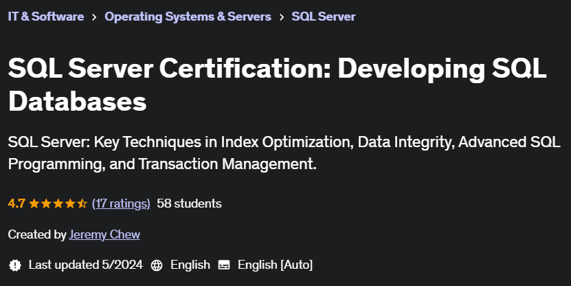 Pictures · Udemy — SQL Server Certification: Developing SQL Databases 2024-4