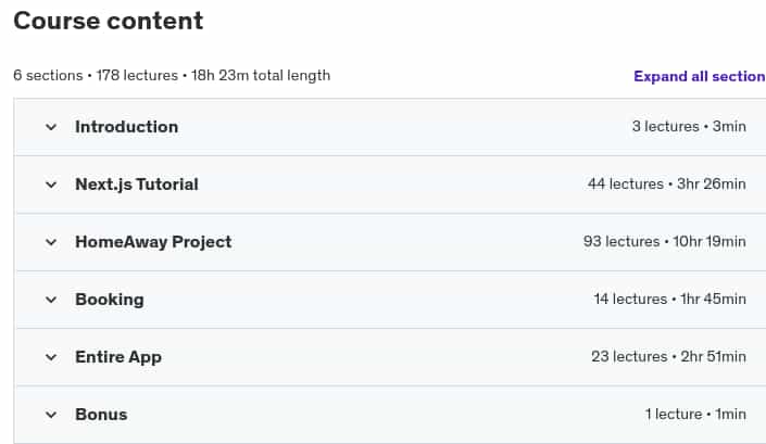 Course topics · Udemy — Mastering Next.js – Build Airbnb Clone from Scratch (2024) 2024-12