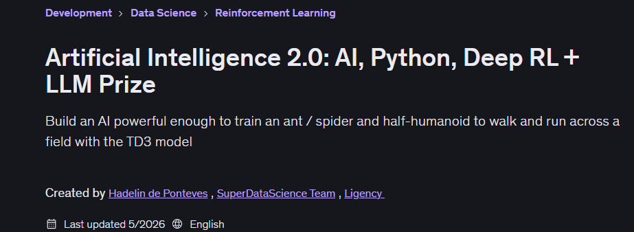 Pictures · Artificial Intelligence 2.0: AI, Python, Deep RL + LLM Prize 2026-5