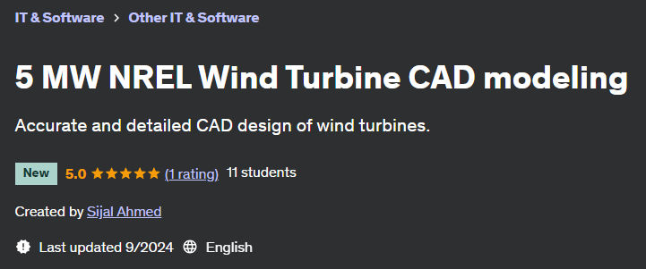 Pictures · Udemy — 5 MW NREL Wind Turbine CAD modeling 2024-9