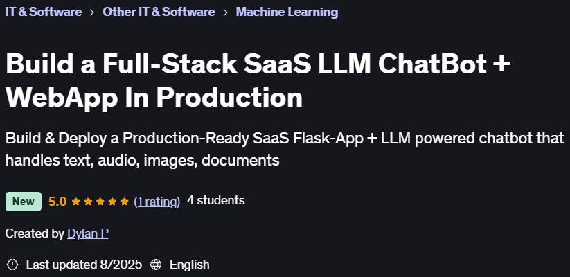 Pictures · Udemy — Build a Full-Stack SaaS LLM ChatBot + WebApp In Production 2025-8