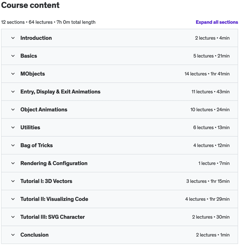 Course topics · ManimGL: Mathematics Animation Library 2021-8