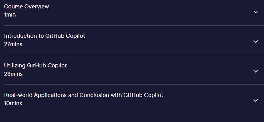 Course topics · Pluralsight — GitHub Copilot for IT Pros 2024-1